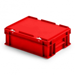 Euro-Deckelbehälter aus PP, LxBxH 400x300x130 mm, rot