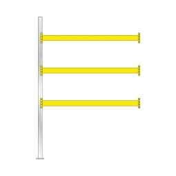 Paletten-Anbauregal mit 3 Paar Tragbalken für 12 Europaletten, Fachlast 1800 kg/Tragbalkenpaar, BxTxH 2785 x 1100 x 4000 mm Paletten-Anbauregal mit 3 Paar Tragbalken für 12 Europaletten, Fachlast 1800 kg/Tragbalkenpaar, BxTxH 2785 x 1100 x 4000 mm