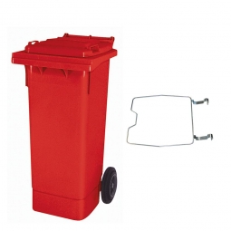 Müllbehälter, 80 Liter, rot, mit Klemmring