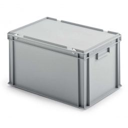 Euro-Deckelbehälter aus PP, LxBxH 600x400x330 mm, grau