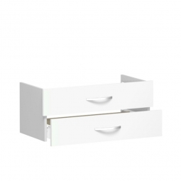 Schubladenset FLEX, weiß, Breite 800 mm, hochwertige Metallgriffe in silbermatt