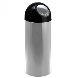Push-Abfallbehälter, Inhalt 55 Liter, Edelstahl, HxØ 820x310 mm, Einwurföffnung Ø 160 mm