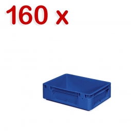 160 Schwerlastbehälter, geschlossen, LxBxH 400x300x120 mm, 10 Liter, 2 Griffleisten, blau
