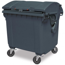 Müllcontainer, 1100 Liter, nach EN 840-6, grau, BxTxH 1370x1210x1460 mm, Polyethylen (PE-HD)