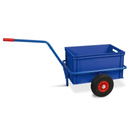 Handwagen mit Kunststoffkasten, H 320 mm, blau, LxBxH 1250x640x660 mm, Tragkraft 200 kg