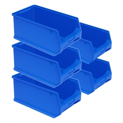 5x Sichtbox PROFI LB 2, blau, Inhalt 21,8 Liter, LxBxH 500x300x200 mm, innen 425x270x190 mm