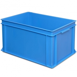 Eurobehälter mit 2 Griffleisten, LxBxH 600x400x320 mm, 63 Liter, blau