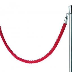 Nylon-Kordel rot, Endkappen verchromt, Ø 30 mm, Länge 1500 mm
