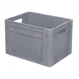 Schwerlastbehälter geschlossen, PP, LxBxH 400x300x270 mm, 23 Liter, 2 Durchfassgriffe, grau