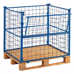 Gitter-Aufsatzrahmen 3-fach stapelbar, LxBxH 1200x800x1600 mm, mit Kommissionierklappe