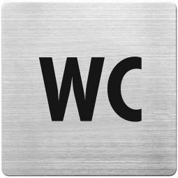 Hinweisschild "WC", Edelstahl, HxBxT 90x90x1 mm