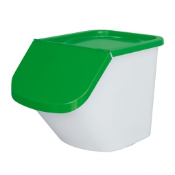 Sortierbox, 40 Liter, Korpus weiß, Deckel grün,  Polypropylen (PP), LxBxH 610x430x450 mm