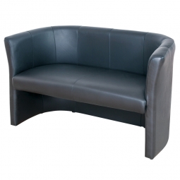 Couch "Classic", Leder, BxTxH 1290x620x770 mm, 2-Sitzer, schwarz