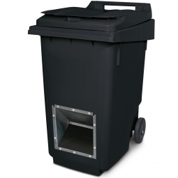 Streugutbehälter mit Entnahmeöffnung, anthrazitgrau, 360 Liter, BxTxH 600x875x1100 mm