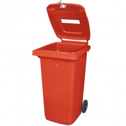 Müllbehälter mit Papiereinwurf, verschließbar, 240 Liter, rot