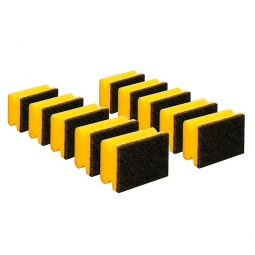 Padschwamm, gelb-schwarz, LxBxH 95x70x45 mm, Spezialreiniger mit sehr starkem Vlies, Paket = 10 Schwämme