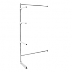 Kragarm-Anbauregal, BxTxH 1030x450x1950 mm, 3 Arme mit Abrollsicherung, verzinkt
