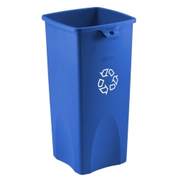 Wertstoff- und Abfallbehälter "Untouchable", rechteckig, 87 Liter, Farbe blau mit Recycling-Symbol