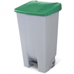 Tret-Abfallbehälter mit Rollen, PP, BxTxH 510x430x880 mm, 120 Liter, grau/grün