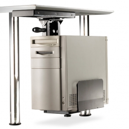 CPU-Halter, schwarz, Zur Befestigung unterhalb der Schreibtischplatte