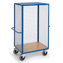 Rollwagen mit 3 Gitterwänden, LxBxH 1385x820x1800 mm, Tragkraft 600 kg, Gewicht 69 kg