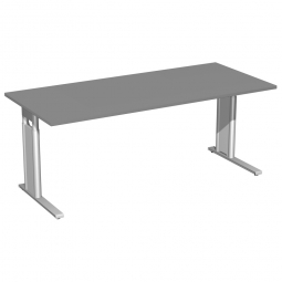 Schreibtisch PREMIUM höhenverstellbar, Rechteck, Graphit/Silber, BxTxH 2000x800x680-820 mm