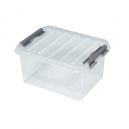 Clipbox mit Deckel, Inhalt 2 Liter, LxBxH 200x150x100 mm, Polypropylen (PP), transparent