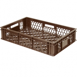 Bäckerkiste, LxBxH 600x400x130 mm, Wände und Boden durchbrochen, Gewicht 1,40 kg, braun