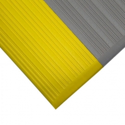 Ergonomische Arbeitsplatzmatte / Antiermüdungsmatte mit Rillenoberfläche, schwarz/gelb, LxB 1500x900 mm, Stärke 9 mm, Vinyl-Schaum-Belag
