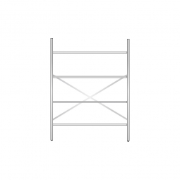 Aluminiumregal mit 4 Gitterböden, Stecksystem, BxTxH 1500x400x2000 mm, Nutztiefe 380 mm