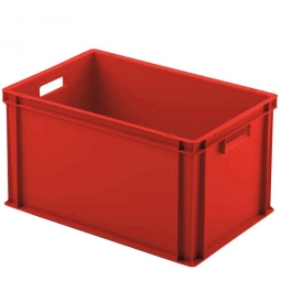 Euro-Geschirrkasten mit 2 Durchfassgriffen, PP, LxBxH 600x400x320 mm, 65 Liter, rot