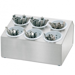 Besteckbehälter mit 6 weißen Kunststoff-Köchern, LxBxH 305x385x195 mm
