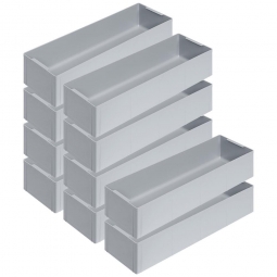 10x Einsatzkasten für Stapelbehälter 600x400 mm, LxBxH 550x174x110 mm, Farbe grau