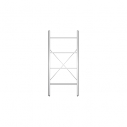 Aluminiumregal mit 4 Gitterböden, Stecksystem, BxTxH 800x600x1800 mm, Nutztiefe 580 mm
