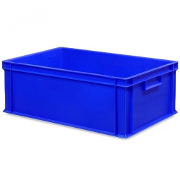 Euro-Stapelbehälter mit 2 Griffleisten, LxBxH 600x400x220 mm, blau