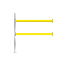 Paletten-Anbauregal für 9 Europaletten, Tragbalkenebenen mit 38 mm Spanplattenböden, Fachlast 2900 kg/Tragbalkenpaar, BxTxH 2785 x 1100 x 3000 mm Paletten-Anbauregal für 9 Europaletten, Tragbalkenebenen mit 38 mm Spanplattenböden, Fachlast 2900 kg/Tragbalkenpaar, BxTxH 2785 x 1100 x 3000 mm