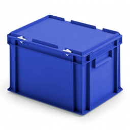 Euro-Deckelbehälter aus PP, LxBxH 400x300x245 mm, blau