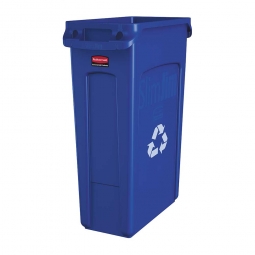Abfallbehälter "Slim Jim" mit Lüftungskanälen, 87 Liter, blau