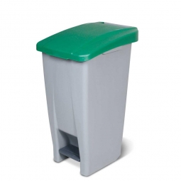 Tret-Abfallbehälter mit Rollen, PP, BxTxH 380x490x700 mm, 60 Liter, grau/grün