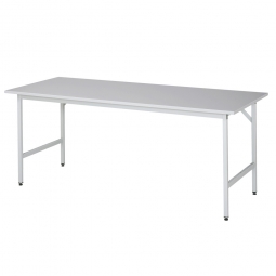 Arbeitstisch mit Melaminharz-Tischplatte, BxTxH 2000x800x800-850 mm, Gestell lichtgrau RAL 7035