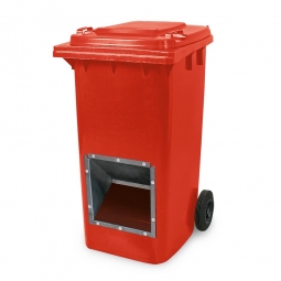 Streugutbehälter mit Entnahmeöffnung, rot, 240 Liter, BxTxH 580x730x1075 mm
