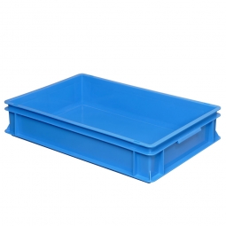Eurobehälter mit 2 Griffleisten, LxBxH 600x400x120 mm, 23 Liter, blau