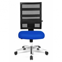 Drehsessel X-Pander, Sitz blau, Netzrücken schwarz, Sitz BxTxH 480x480x410-530 mm, Rückenlehnenhöhe 600 mm, belastbar bis 110 kg