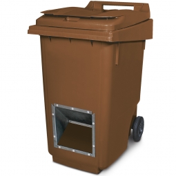 Streugutbehälter mit Entnahmeöffnung, braun, 360 Liter, BxTxH 600x875x1100 mm