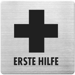 Hinweisschild "Erste Hilfe", Edelstahl, HxBxT 90x90x1 mm
