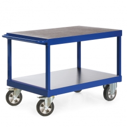 Tischwagen für schwere Lasten mit 2 Ladeflächen, LxBxH 2190x800x900 mm, Tragkraft 1200 kg