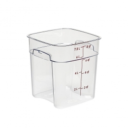 Platzsparbehälter, viereckig, LxBxH 215x215x230 mm, Inhalt 7,6 Liter - glasklar