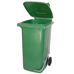 Müllbehälter, 80 Liter, grün, mit Fußpedal, BxTxH 445x520x930 mm, Niederdruck-Polyethylen (PE-HD)