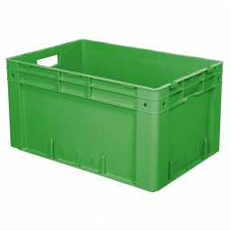 Schwerlastbehälter, geschlossen, PP, LxBxH 600x400x320 mm, 60 Liter, 2 Durchfassgriffe, grün
