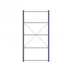Fachbodenregal Flex mit 5 Fachböden, Stecksystem, kunststoffbeschichtet, BxTxH 1270x415x2500 mm, Tragkraft 150 kg/Boden